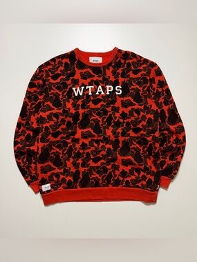 wtaps 2018 sneak collection camo collegiate crewneck sweatshirt mens XL